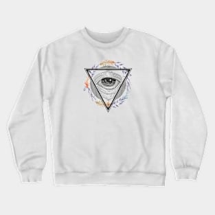 Third Eye Design, Pyramid Eye Art, Triangle Abstract Crewneck Sweatshirt